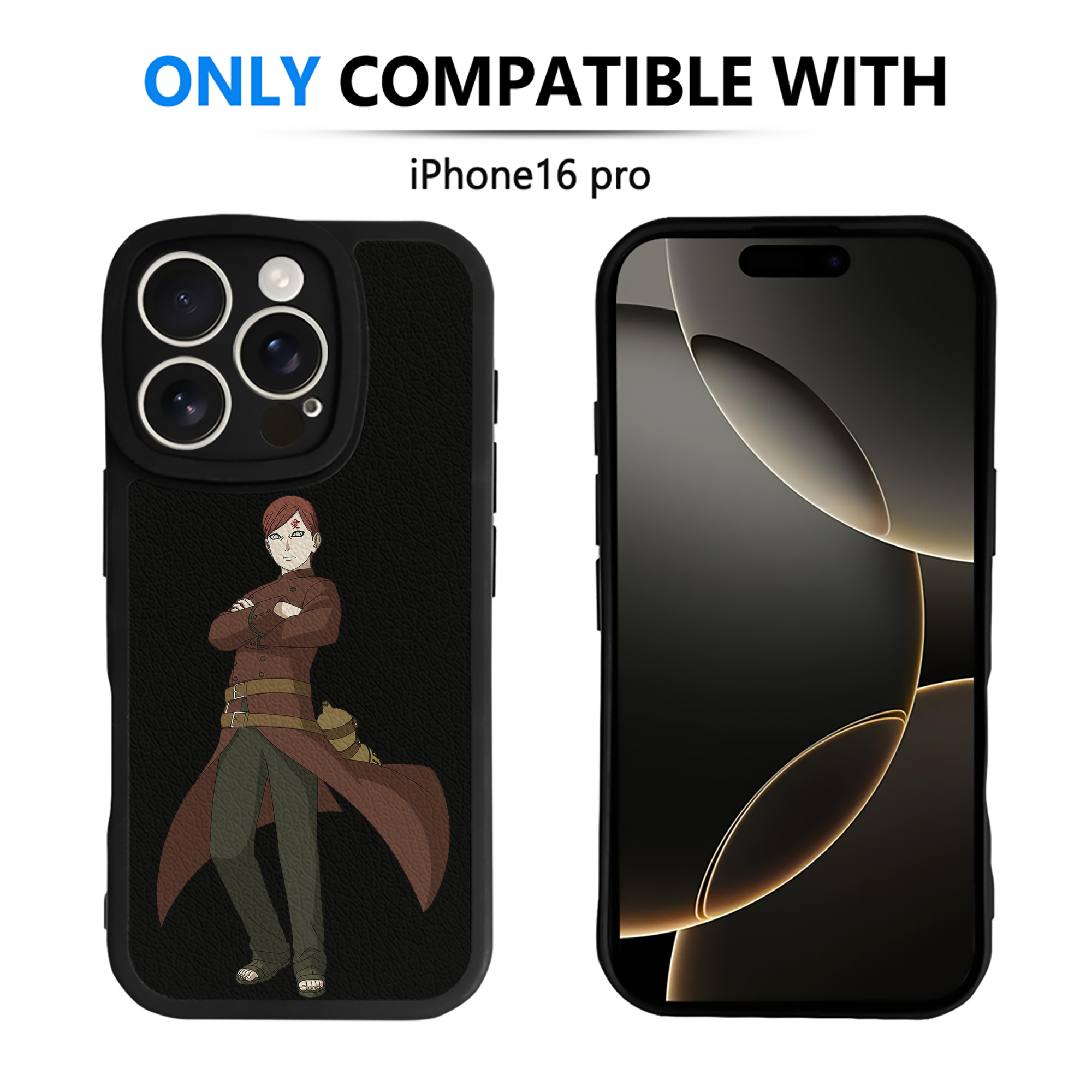 （画像用） NARUTO -ナルト- ガアラ Gaara 【iPhone 16シリーズ対応】シリコンスマホケース（レザー調） 材質：シリコン
